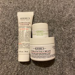 Kiehl’s Ultra Facial Cleanser, Ultra Facial Cream, + Creamy Avocado Eye Treatment