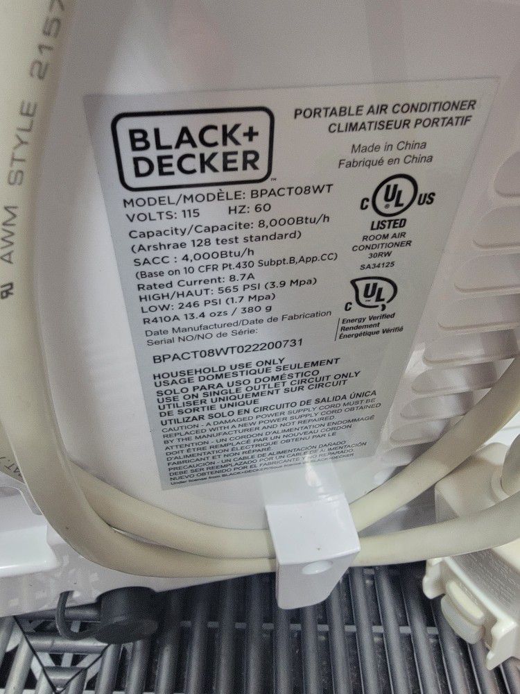 New! Black & Decker 8,000 BTU Portable Air Conditioner AC - Complete for  Sale in Chandler, AZ - OfferUp