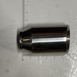 2.25” inlet to 3.5” outlet stainless steel exhaust tip single