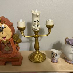 Disney Parks “Beauty and the Beast” Cogsworth Clock , Disney Exclusive Beauty & the Beast lumiere,