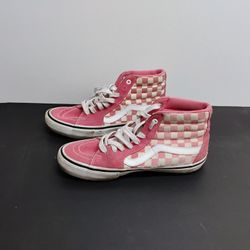 Desert Rose Pink Sk8-Hi Checkered Vans M7 W8.5