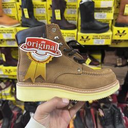 Establo Leather Work Boots Brown Size 6/7/8/9/10/11