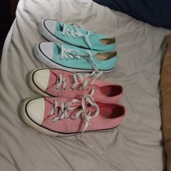 2 Pairs Men Converse Shoes Size9