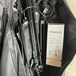 Camera Studio Lights Stand Umbrella Set