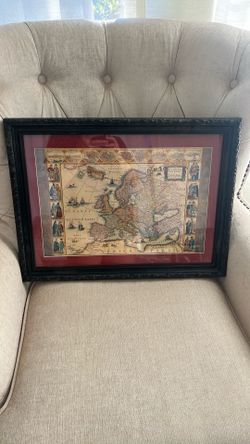 Framed Map Of Old Europe 