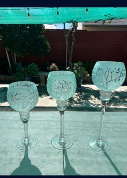 Glass candle holders