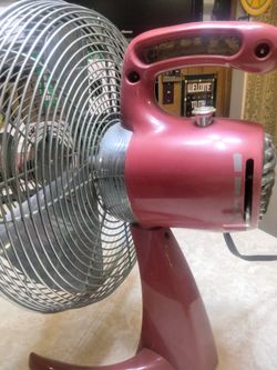 Retro Style Electric table Fan Red