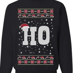 Where my Hos At Santa Ugly Christmas Sweater Unisex Crewneck Graphic Sweatshirt