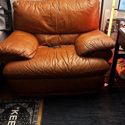 Brown Leather Sofa Chair 