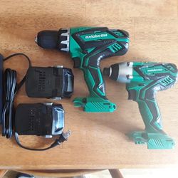 Full Price Only Hitachi Metabo Drill And Impact Driver Kit With Batteries And Charger