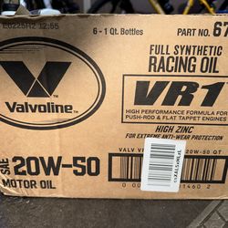 Valvoline 20w -50 racing oil 6quartes