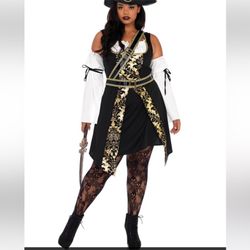LEG AVENUE Black Sea buccaneer Halloween costume size 3X/4X
