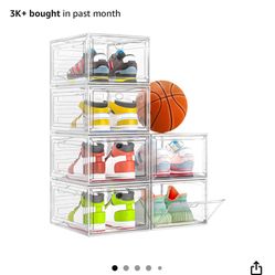 👟 6-Pack Clear Shoe Storage Boxes – Stackable, Magnetic Doors 👟 📍 Pickup Location: S. Durango & 215 near IKEA 💵 SALE: $15 (Brand New in Box – Firm