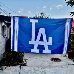 New Blue Dodgers 3 By 5 La Hat Logo Flag