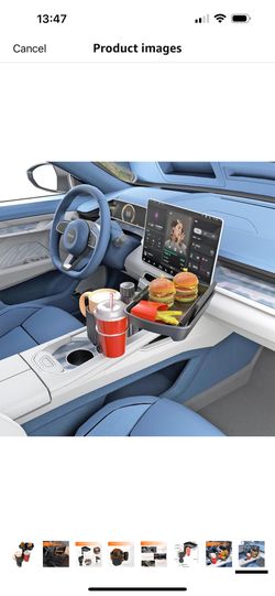 Detachable Dual Cup Holder for Car with Food Tray Table,360°Rotating Car Cup Holder Expander with Phone Slot,Large Extra Car Cup Holder Insert for Sta