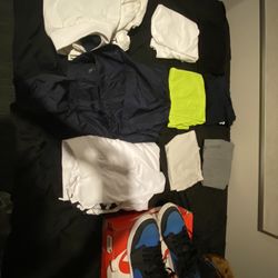 Big clothing Brands Polo, Kappa, Tommy H, Supreme, Patagonia, Adidas, and LRG Bulk bundle And Jordan AJKO 1 Sport Blue 