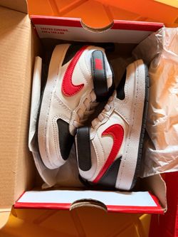 Toddler Boys red white black Nikes 9C