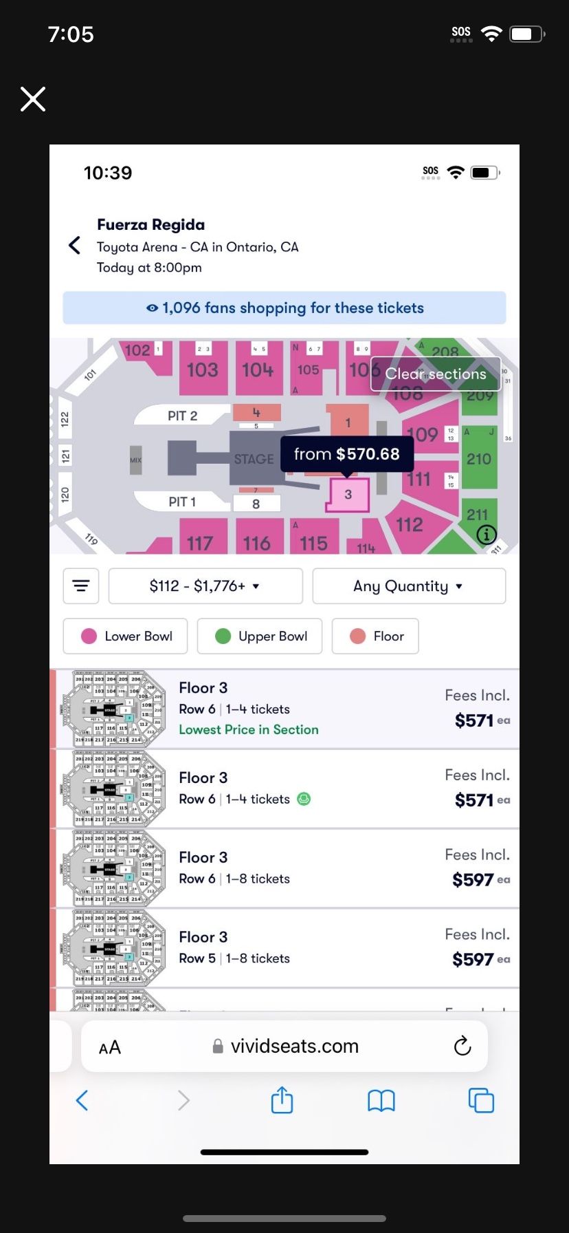 Fuerza Regida Jop Toyota Tickets Floor Arena Concert Show Today Tonight