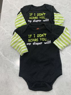 Baby Halloween Themed Long Sleeved Onesie Size 3-6 Months