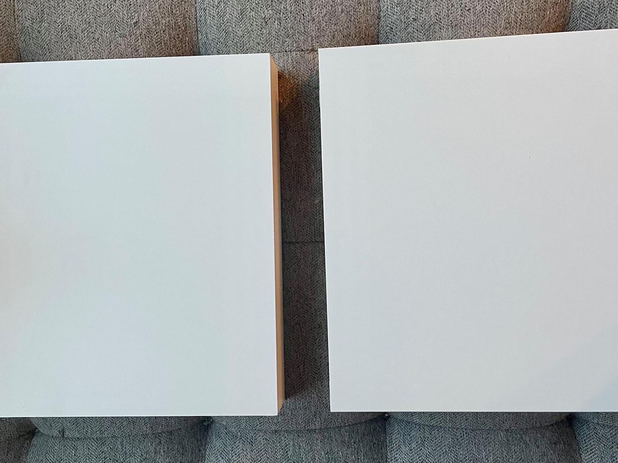 2 square floating ikea shelves (w/o hardware)