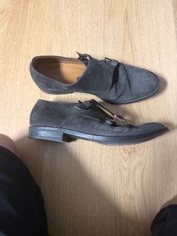Hugo boss Italian  grey suede double monk strap