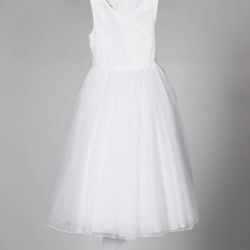 Flower Girl - White Sparkle Embellished Tulle Dress