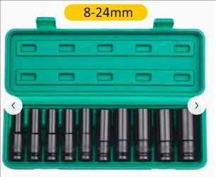 10-Piece Universal Socket Wrench Set Deep Socket Pneumatic Maintenance Tool Kit Automotive