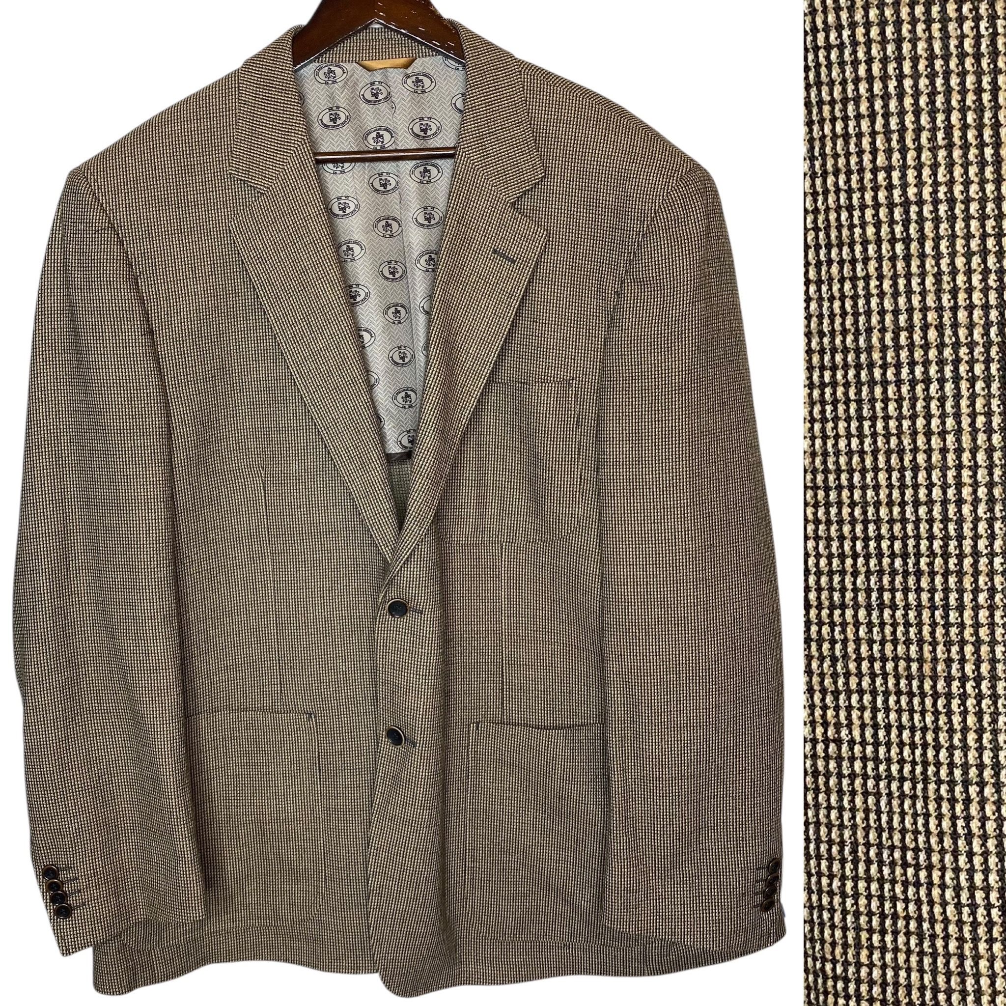 Nat Nast Men’s Wool Tweed Beige Blazer Sport Coat XXL