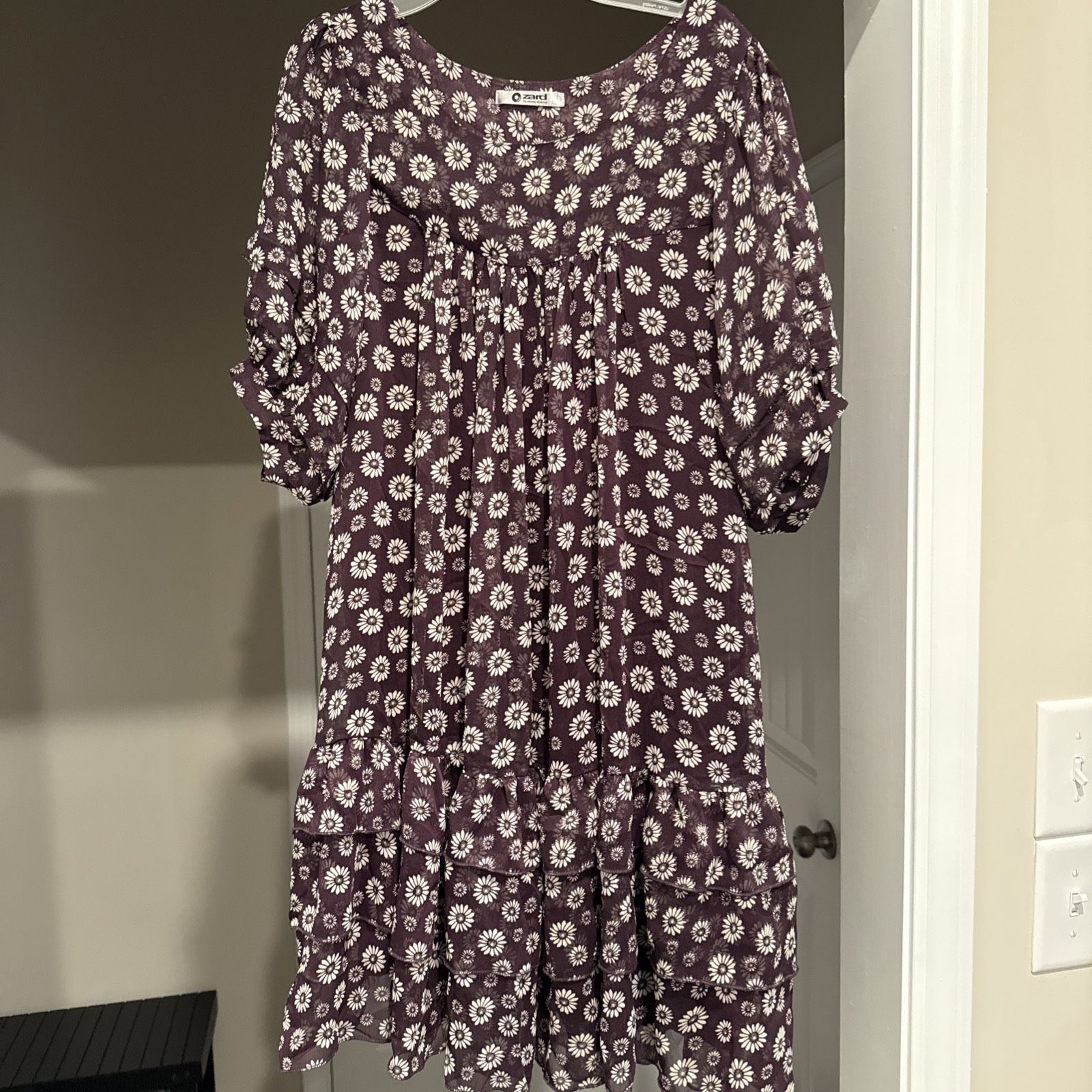 Zard Brand Puff-Sleeve Dress in Faded Floral Size Medium