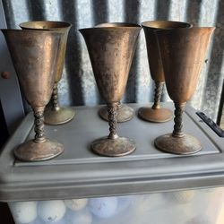 Antique Spanish Velero  Pewter Goblets 