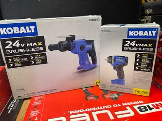 KOBALT 24V MAX 7/8-In  SDS -PLUS  ROTARY HAMMER # 1260303 And 3/8 ‘  IMPACT WRENCH #0672828(( TOOL ONLY )) Both $129 New