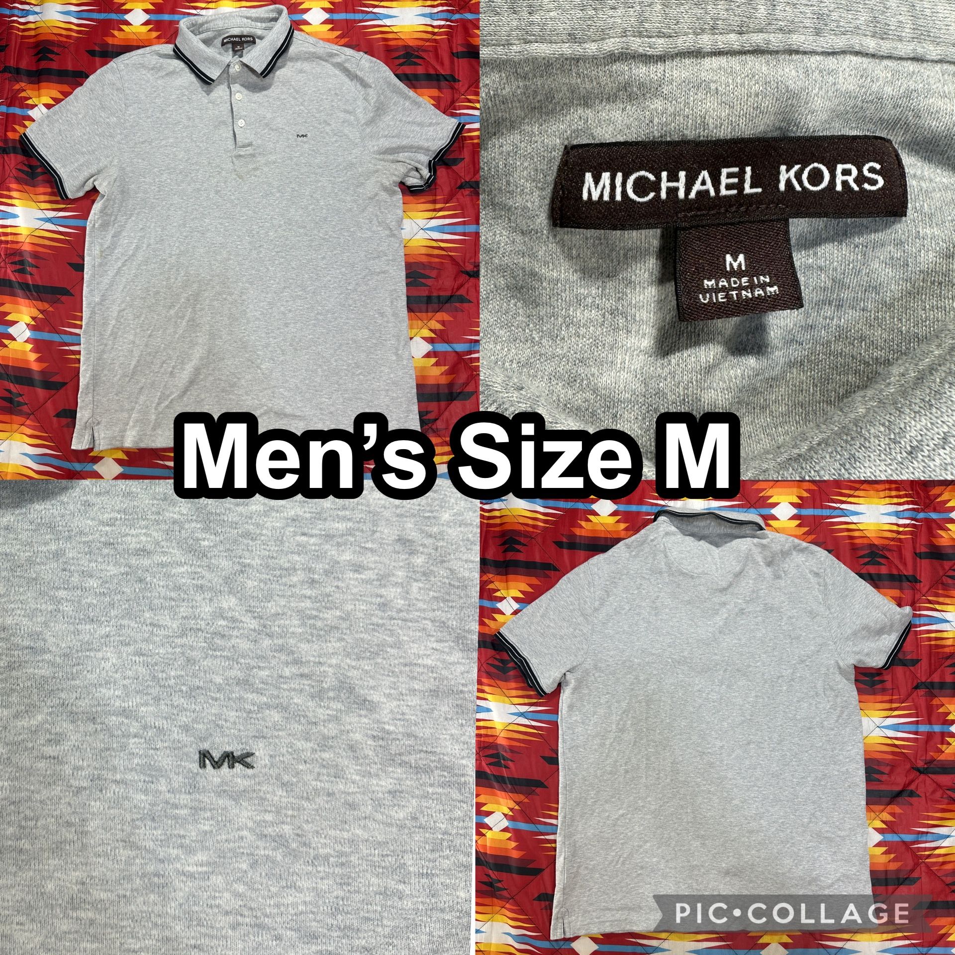 Michael Kors Short Sleeve Gray Polo Shirt Men’s Size Medium