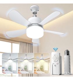 Socket Ceiling Fan With Light And Remote