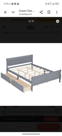 Full bed frame with two drawers