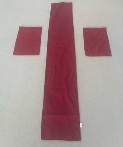 Red Table-runner (13x71”) and 2 Placemats (18x11.5”)
