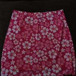 pink hibiscus skirt