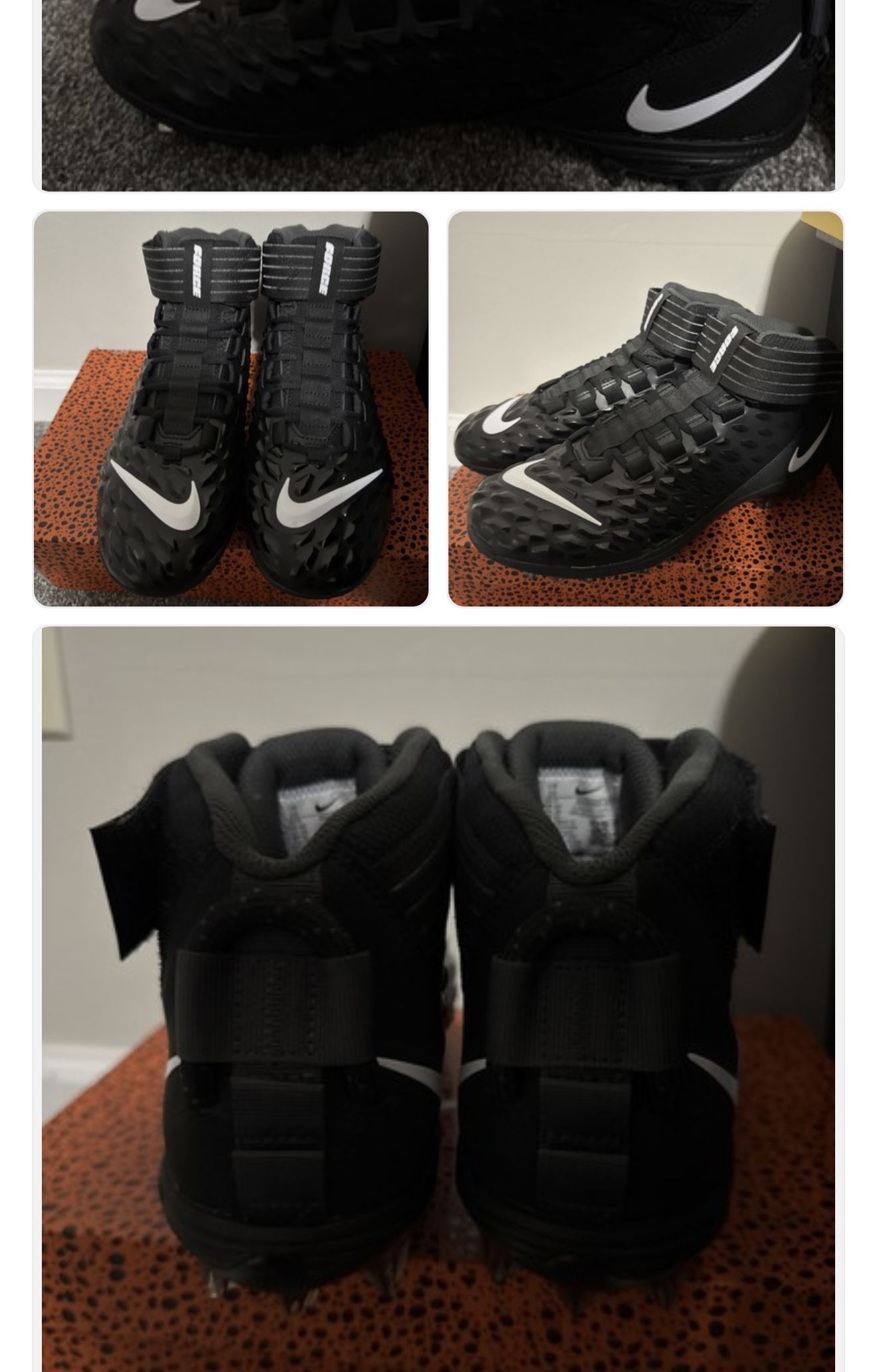 NIKE FORCE SAVAGE PRO 2 MID FOOTBALL CLEATS ELITE 8.5 Men’s