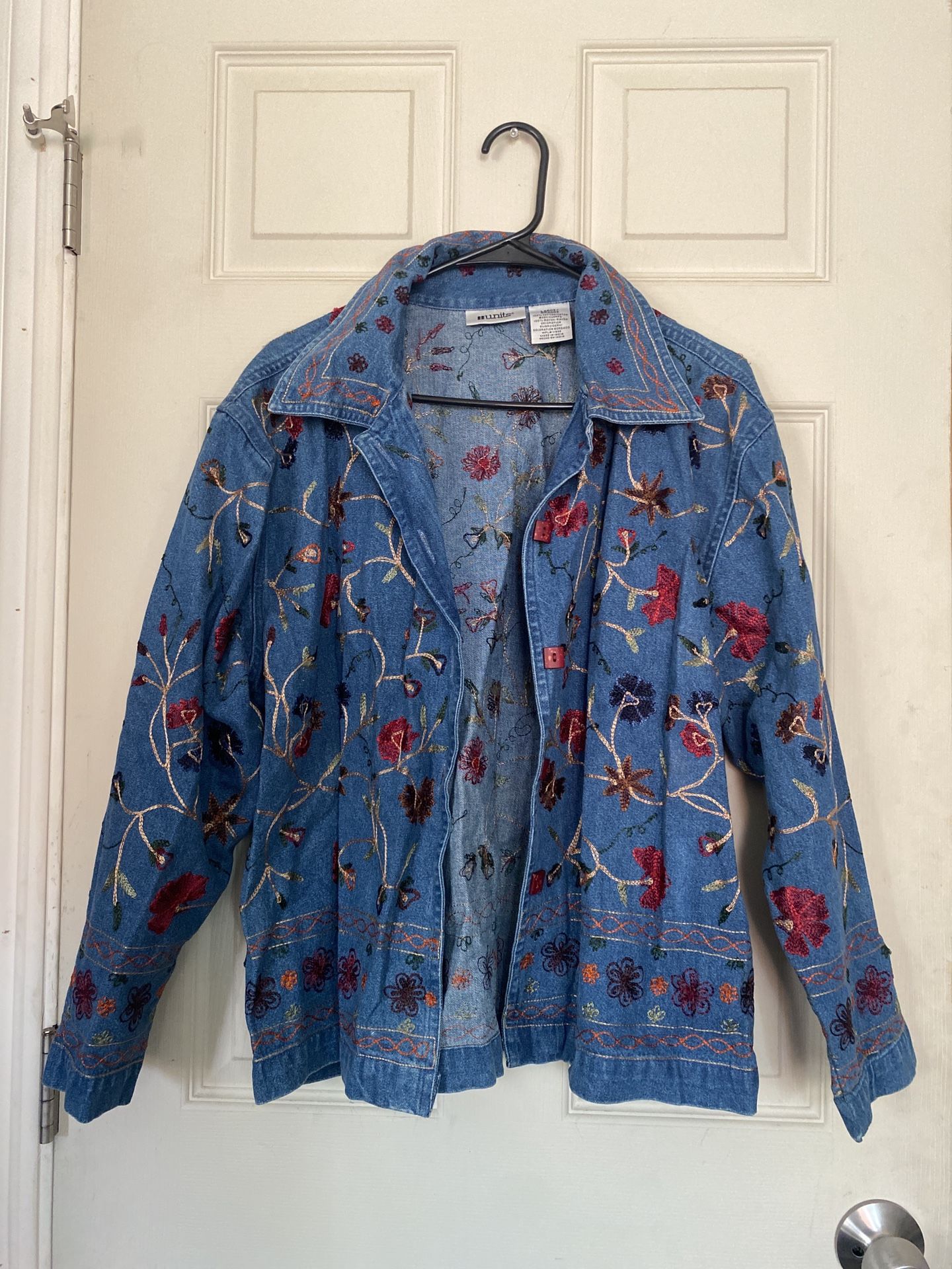 Large Embroidered Denim jacket 