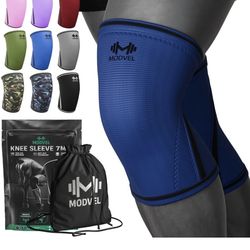 Modvel 7mm Neoprene Knee Sleeves for Men & Women Weightlifting & Powerlifting – Compression Knee Sleeve Support for Squats, Gym, Training  size large