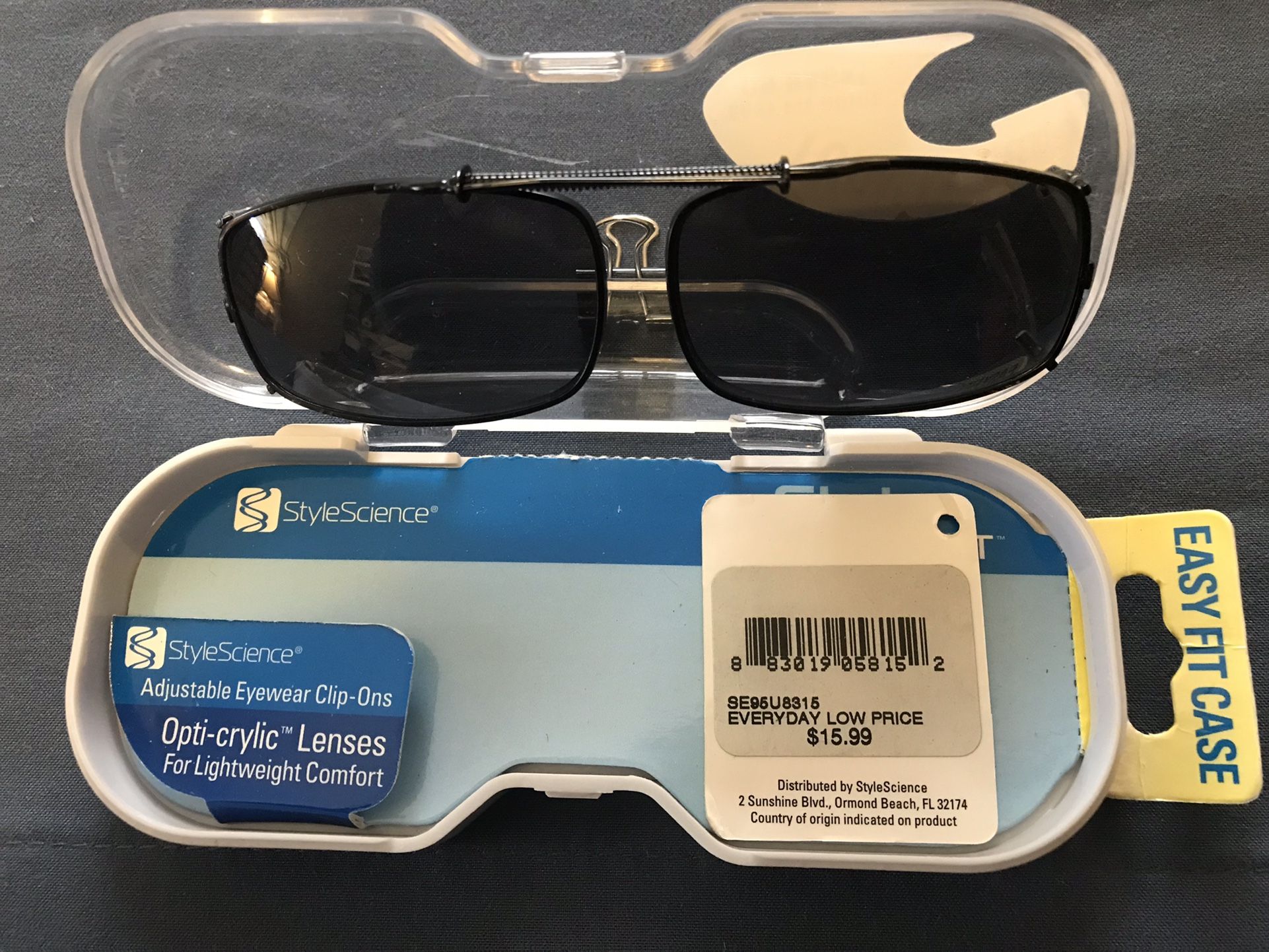 Adjustable Eye Ware Clip On Sunglasses. Optic-crylic Lenses