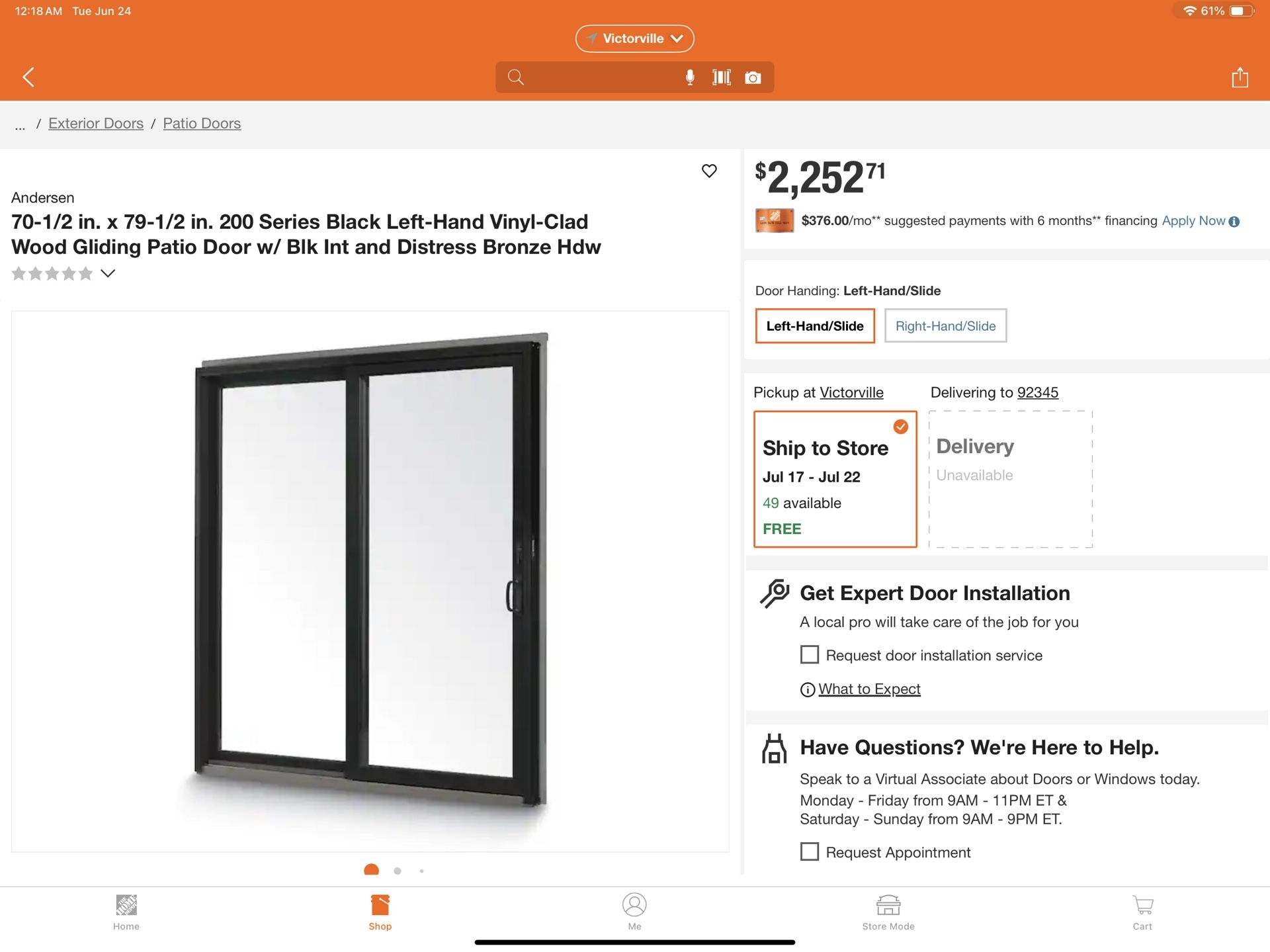 Hi everyone we this doors on sale new in box each sliding door dont come wt screen door you have to order separate but b this doors are beautiful he