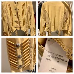 Leather suede unisex jacket Medium size