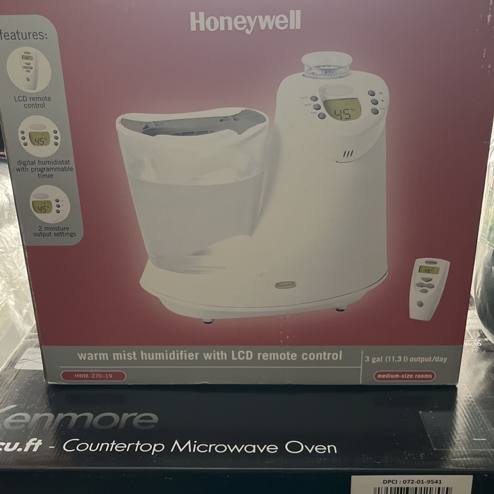 HONEYWELL WARM MIST HUMIDIFIER LCD REMOTE New In Open Box READ BELOW 