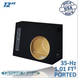 Black 12" Single Ported Sub Box, Fits Regular Cab Trucks