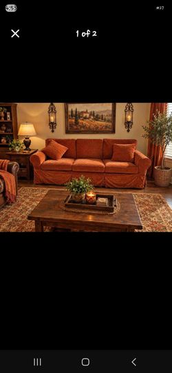 Rust/Orange 3-Seat Sofa – Beautiful Classic Style