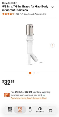 KOHLER- Brass Air Gap Body Vibrant Stainless