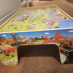 Wooden Train Table Set For Kids