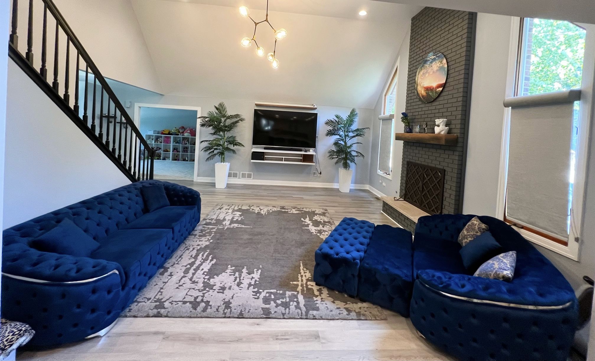 BETHANY Blue Velvet Sofa & Loveseat