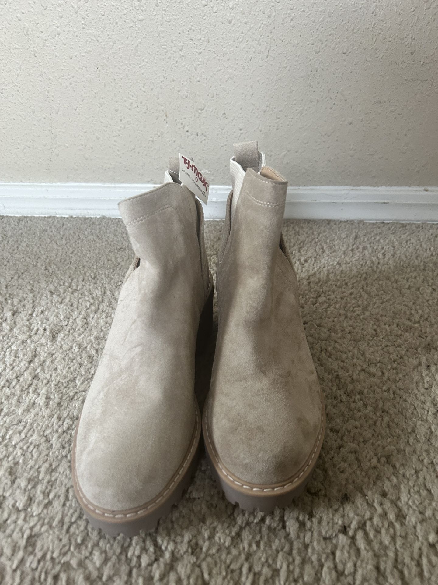 Tan And Cream Color Boots