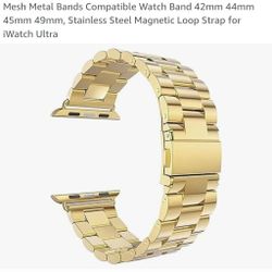 New Mesh Metal Bands Compatible Watch Band 42mm 44mm 45mm 49mm, Stainless Steel Magnetic Loop Strap for iWatch Ultra